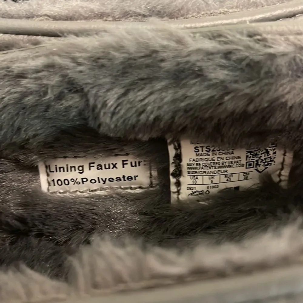 Sperry‎ Top-Sider Float Cozy Faux-Fur Lined Boat Shoes Men's 10 GREY NWT